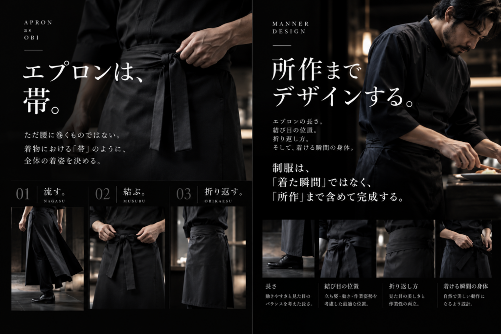 エプロンは帯という考え方
